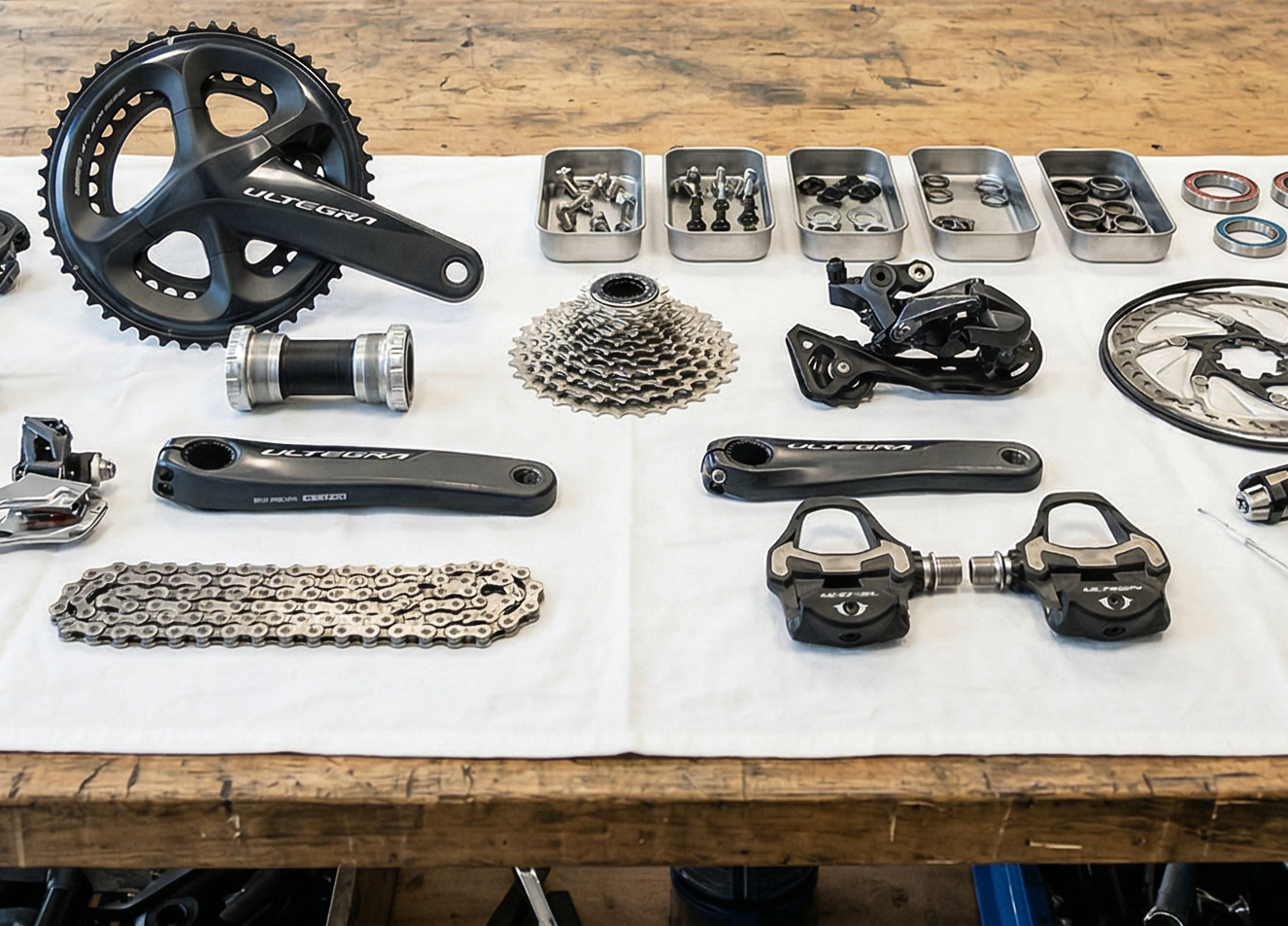 Mecânico profissional consertando bicicleta premium